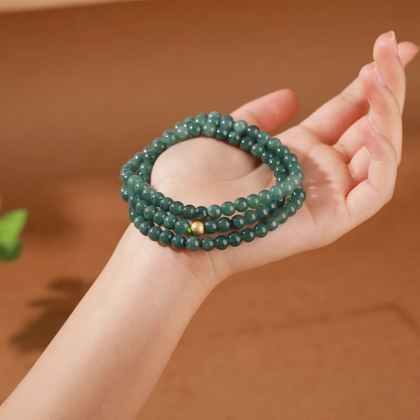 Green Jadeite Bead Bracelet-ToShay.org