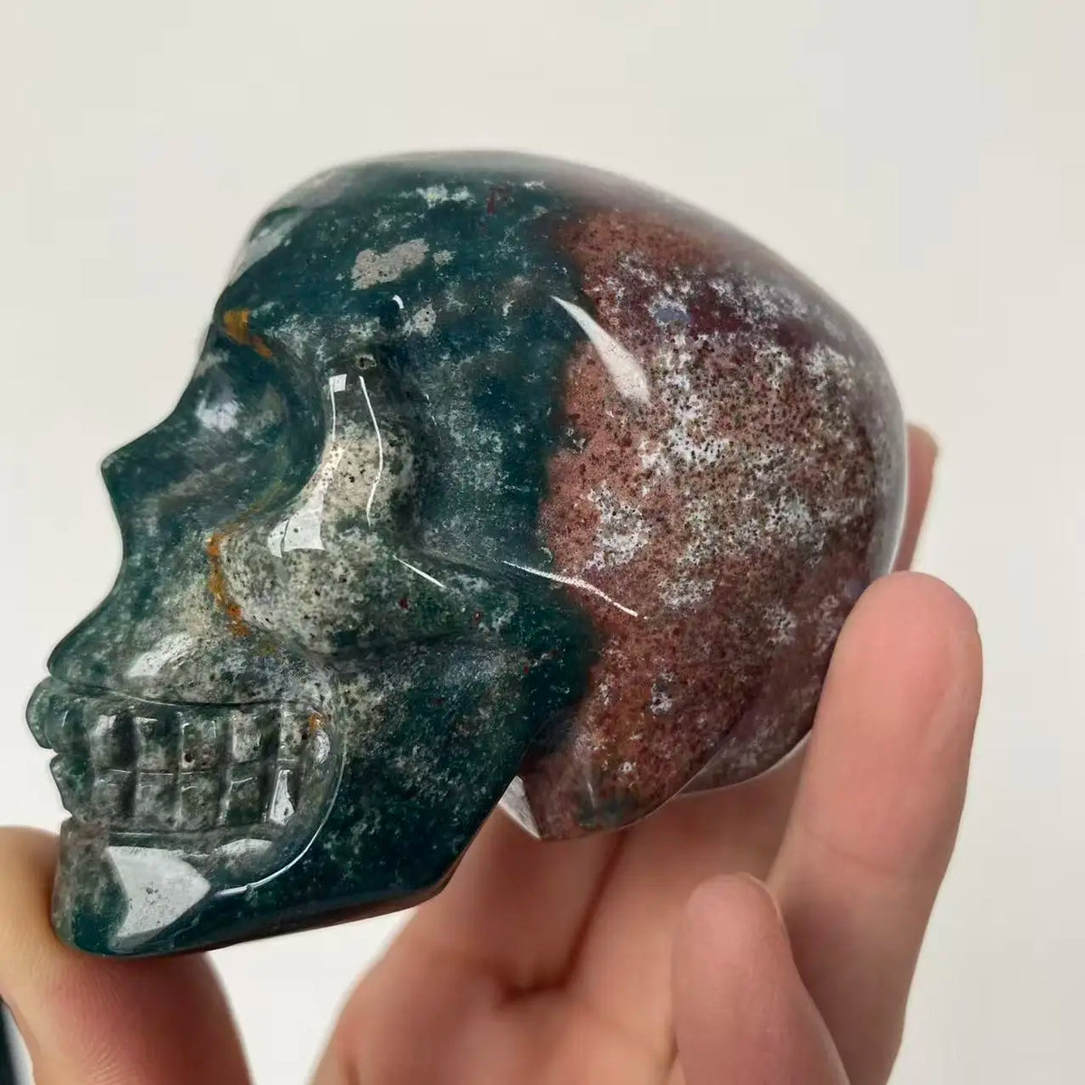 Green Ocean Jade Skull-ToShay.org