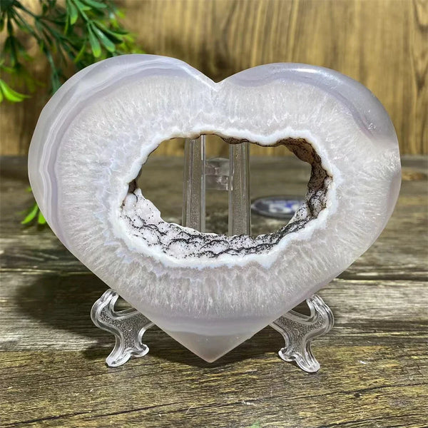 Grey Druzy Agate Heart-ToShay.org