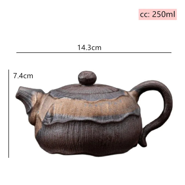 Rust Gilt Iron Glaze Tea Pot-ToShay.org