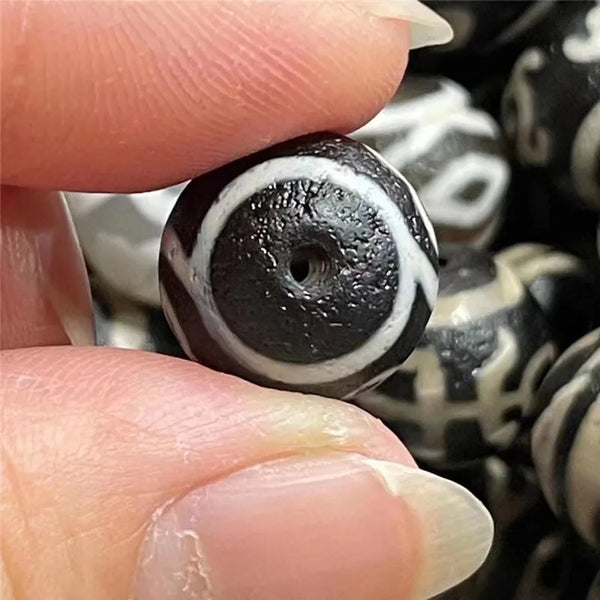 Black Agate Dzi Bead-ToShay.org