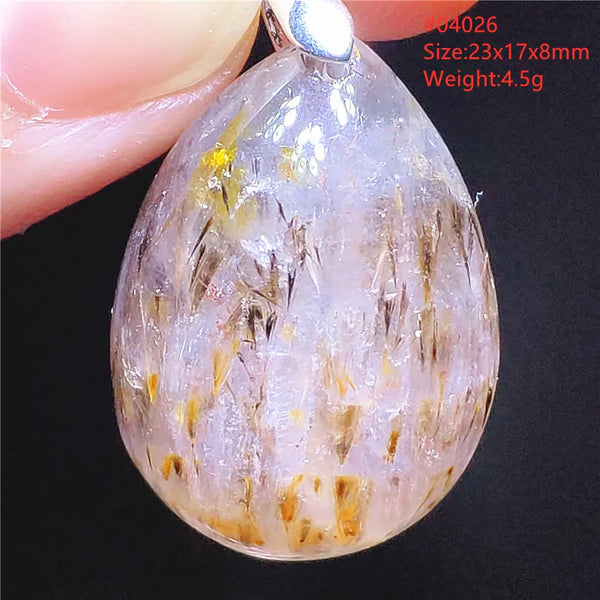 Purple Rutilated Auralite Pendant-ToShay.org