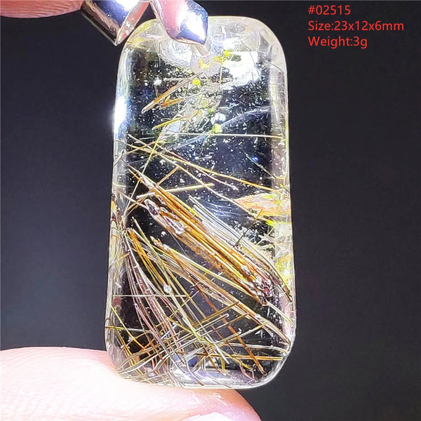 Gold Rutilated Quartz Pendant-ToShay.org