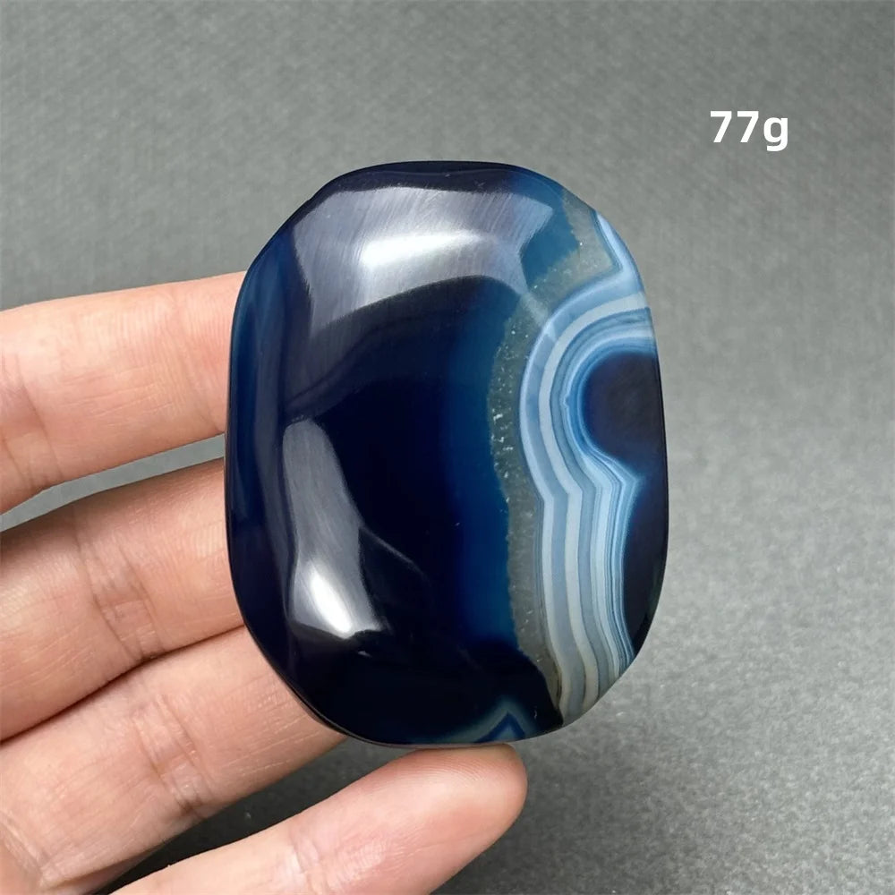 Blue Agate Palm Stone-ToShay.org