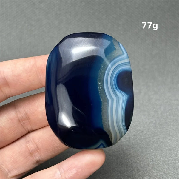 Blue Agate Palm Stone-ToShay.org