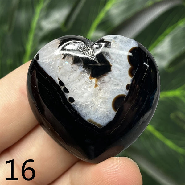 Black Agate Geode Heart-ToShay.org