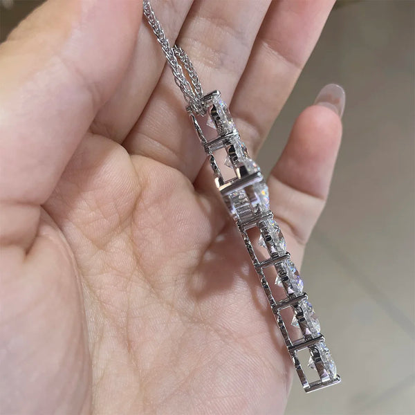 Silver Diamond Cross Pendant-ToShay.org