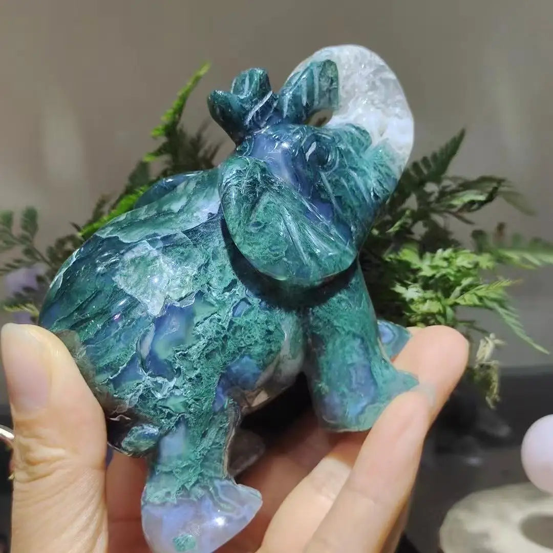 Green Moss Agate Elephant-ToShay.org