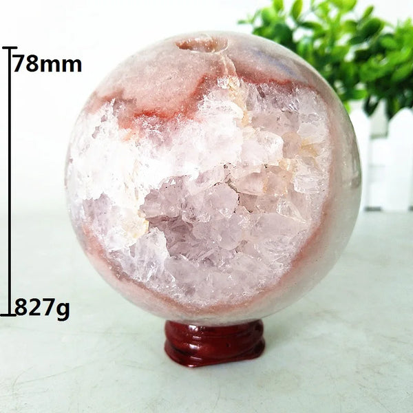 Pink Amethyst Geode Crystal Ball-ToShay.org