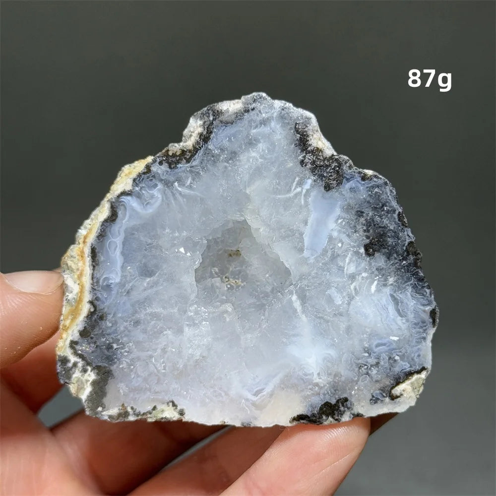 White Agate Crystal Cave Egg-ToShay.org