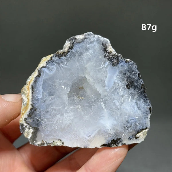 White Agate Crystal Cave Egg-ToShay.org