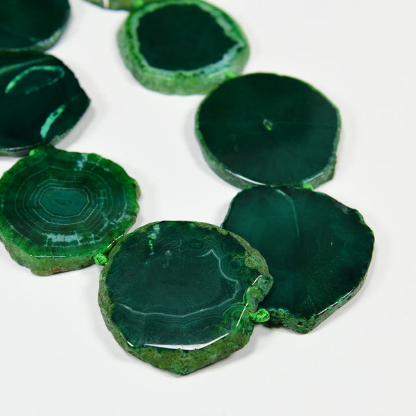 Green Agate Slice Beads-ToShay.org