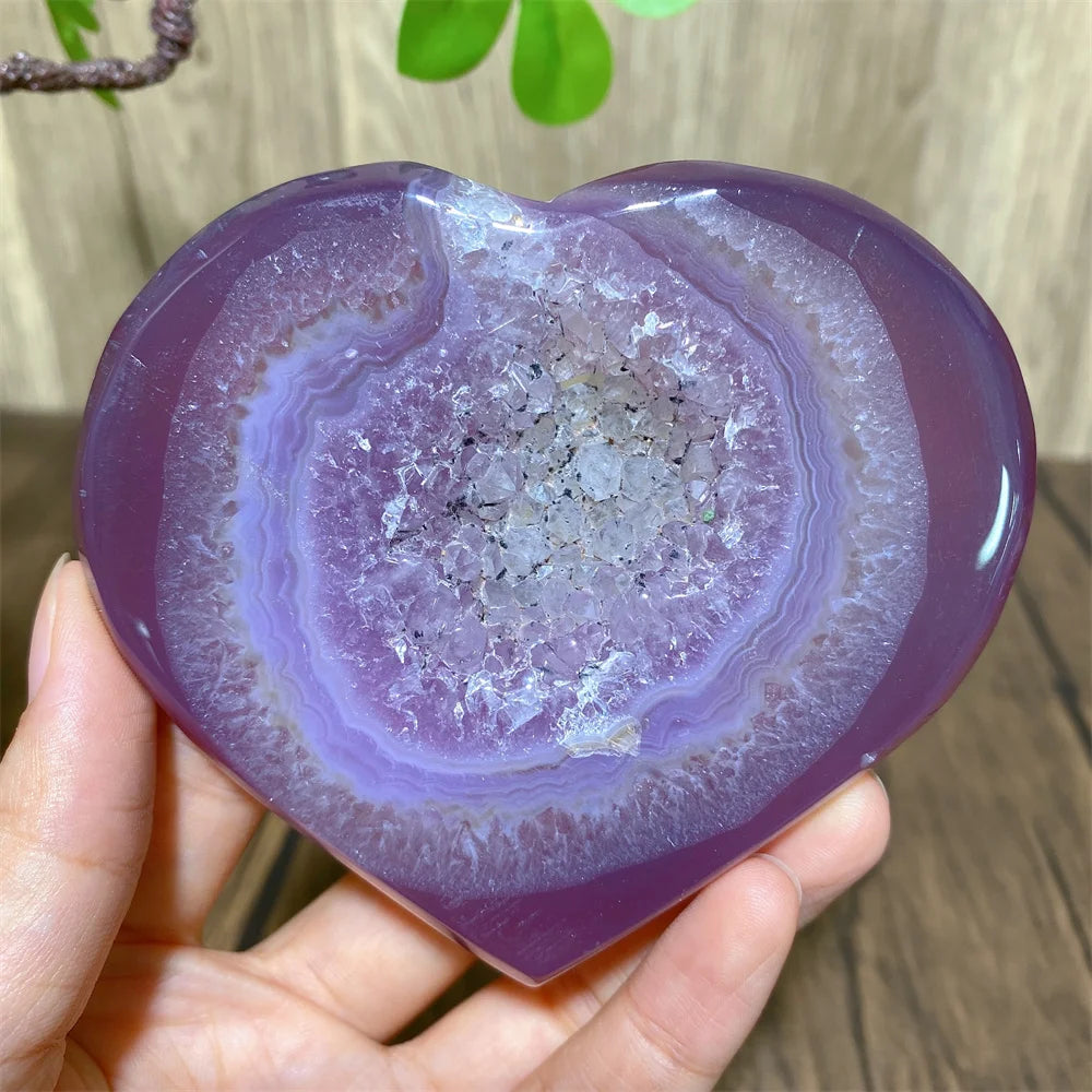 Pink Agate Druzy Heart-ToShay.org