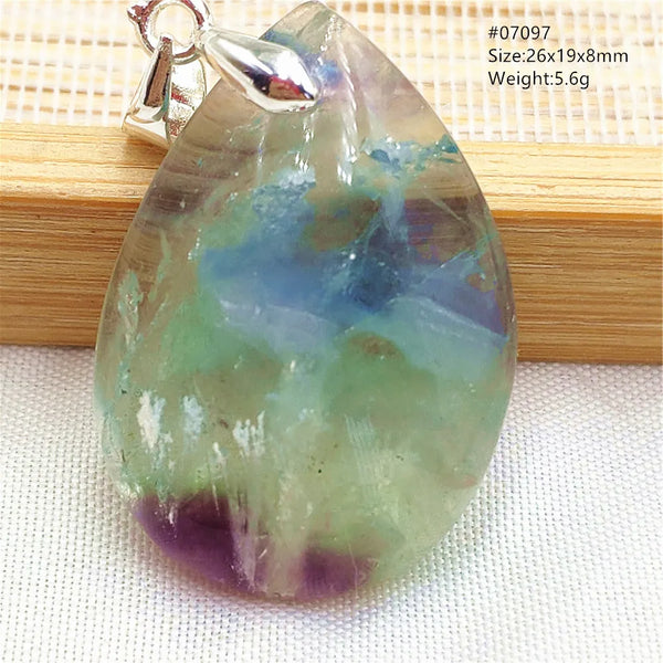 Green Feather Fluorite Pendant-ToShay.org
