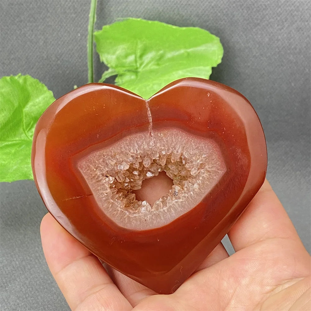 Red Agate Geode Heart-ToShay.org