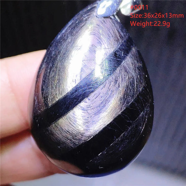 Silver Black Hypersthene Pendant-ToShay.org