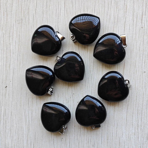Black Agate Heart Pendants-ToShay.org