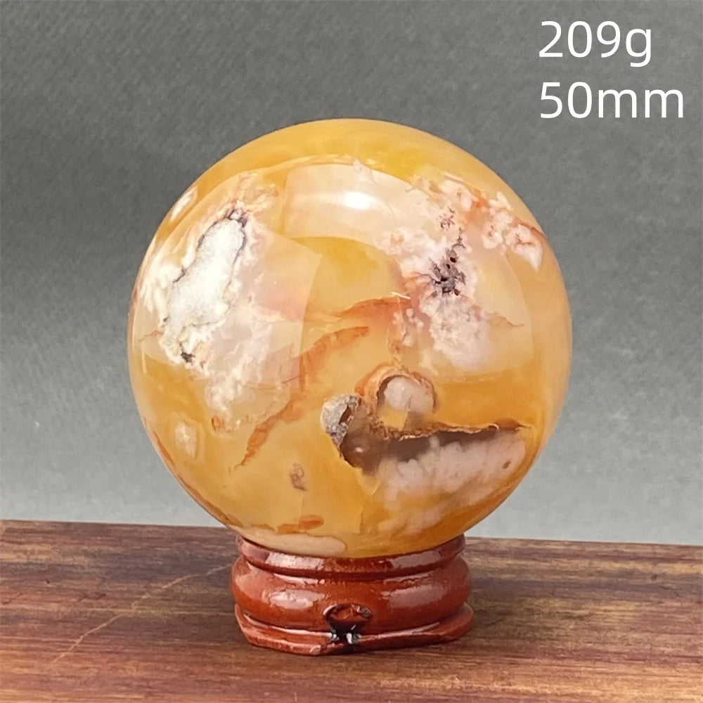 Red Cherry Blossom Agate Ball-ToShay.org