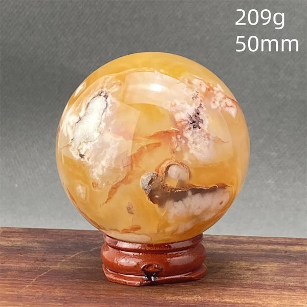 Red Cherry Blossom Agate Ball-ToShay.org