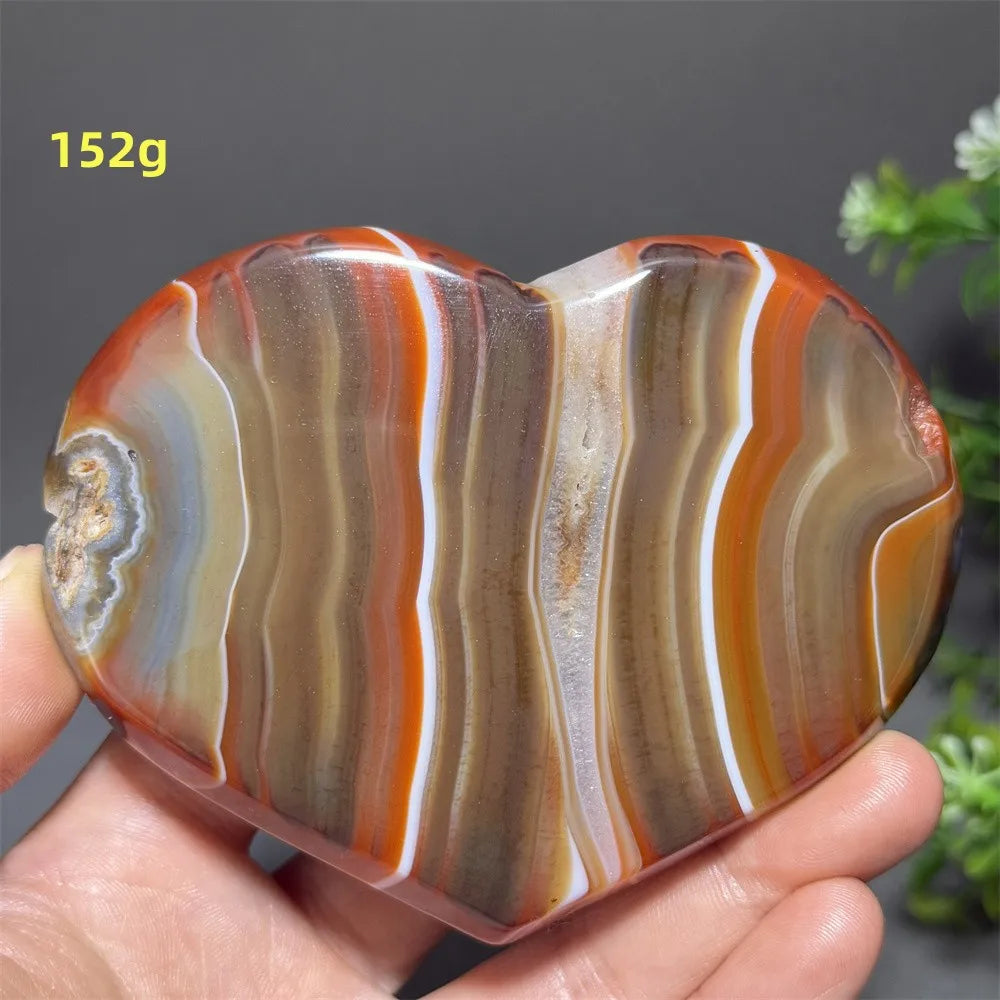 Black Red Striped Agate Hearts-ToShay.org