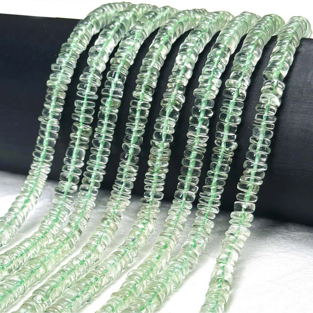 Green Quartz Rondelle Beads-ToShay.org