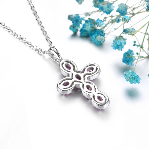 Silver Diamond Cross Pendant-ToShay.org