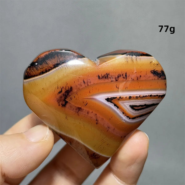 Red Black Striped Agate Heart-ToShay.org