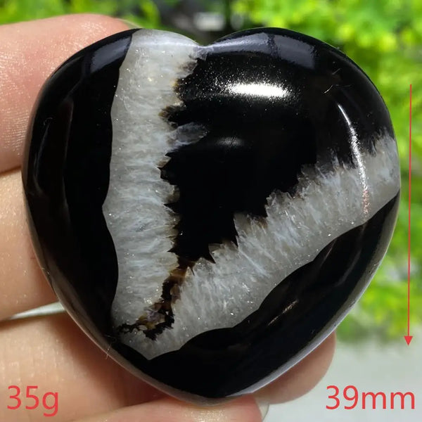 Black Agate Geode Heart-ToShay.org