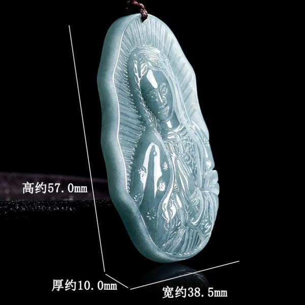 Blue Jadeite Mary Pendant-ToShay.org