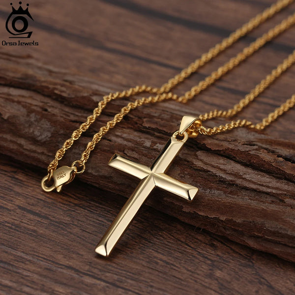 Gold Cross Pendant Necklace-ToShay.org