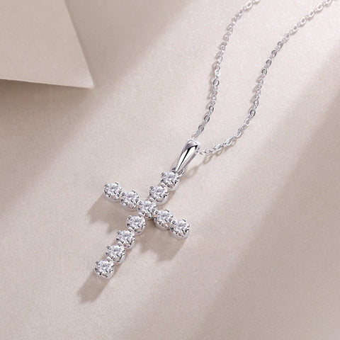 Silver Cross Pendant Necklace-ToShay.org