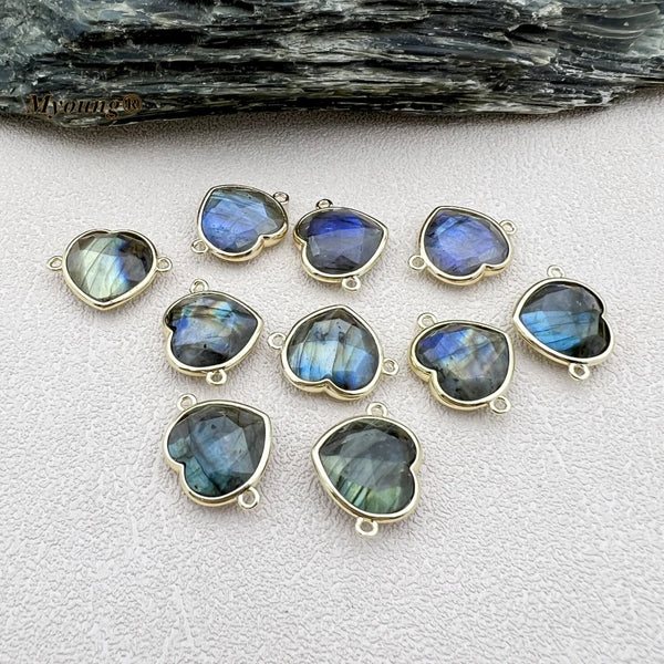 Blue Labradorite Heart Charm-ToShay.org