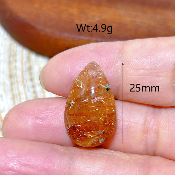 Gold Rutilated Crystal Pendant-ToShay.org