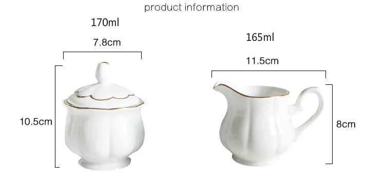 White Ceramic Sugar Creamer Set-ToShay.org