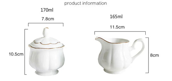 White Ceramic Sugar Creamer Set-ToShay.org