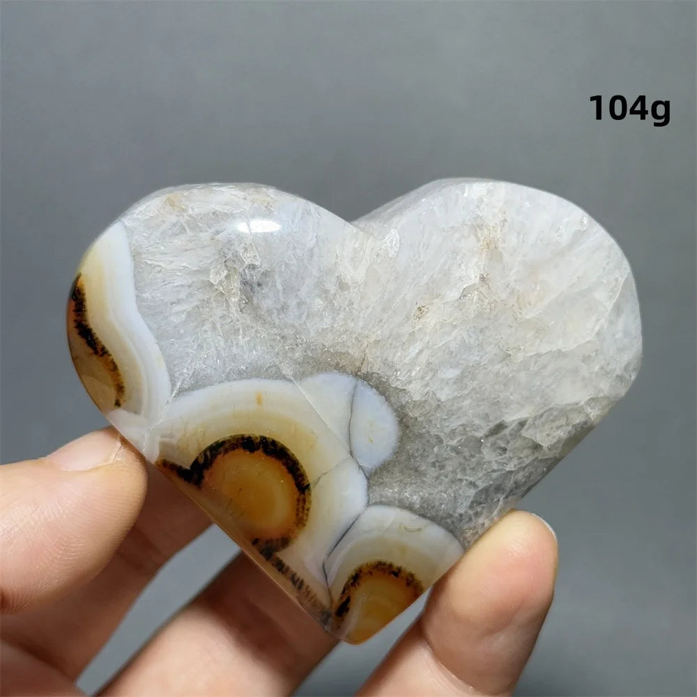 Red Black Striped Agate Heart-ToShay.org