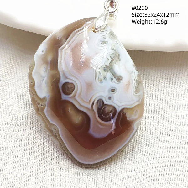 Grey Brown Agate Pendant-ToShay.org