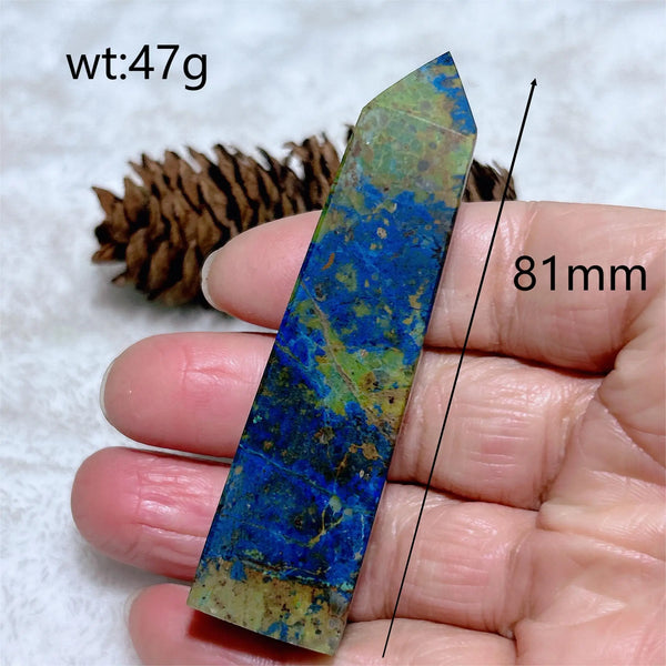 Blue Azurite Chrysocolla Point-ToShay.org