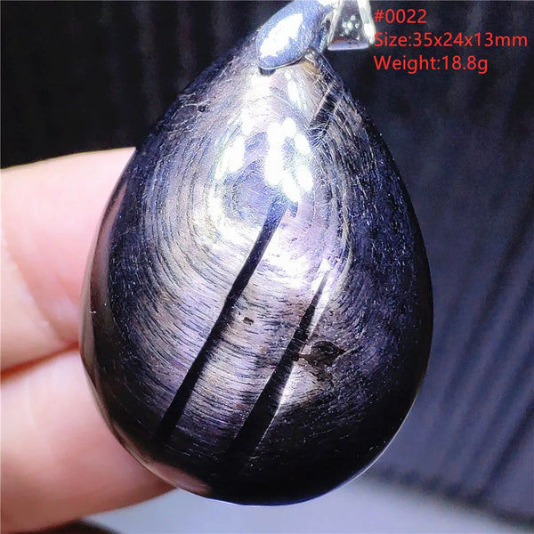 Silver Black Hypersthene Pendant-ToShay.org