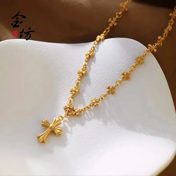 Gold Cross Necklace-ToShay.org