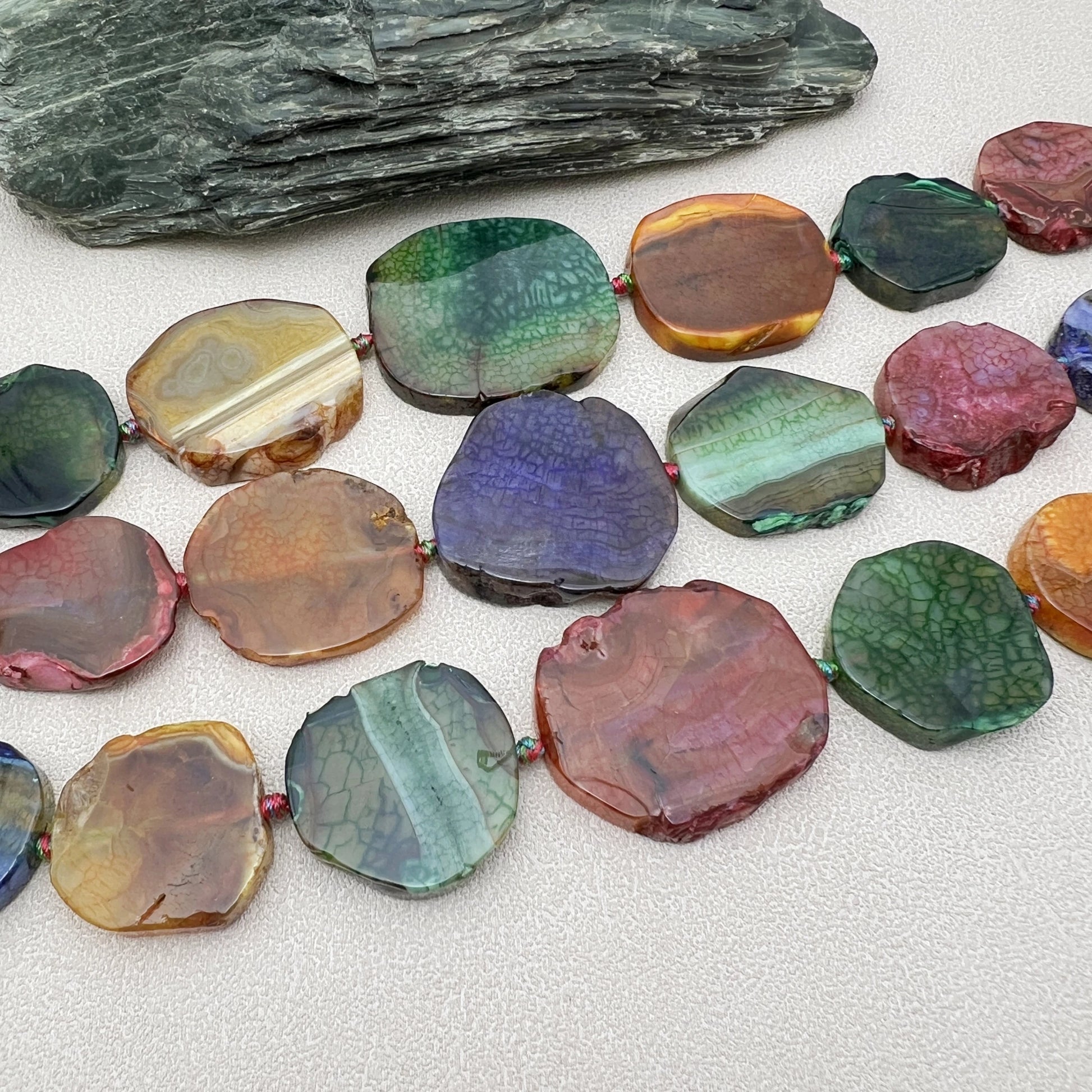 Mixed Dragon Veins Agate Slice-ToShay.org