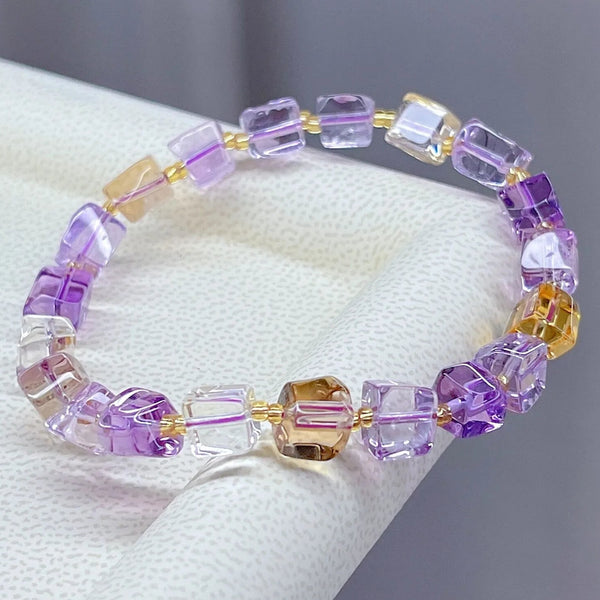 Purple Yellow Ametrine Bracelet-ToShay.org