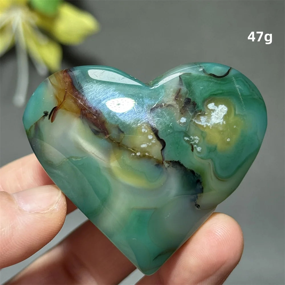Green Cherry Agate Heart-ToShay.org