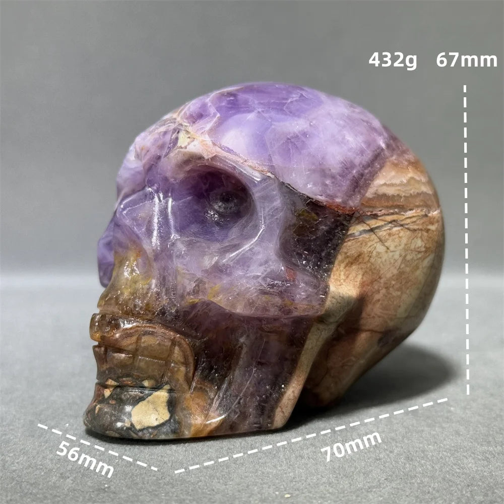 Natural Fantasy Amethyst Skull Hand-Carved Skull Aura Super Energy Home Decoration Witchcraft Altar Meditation Ornaments-ToShay.org