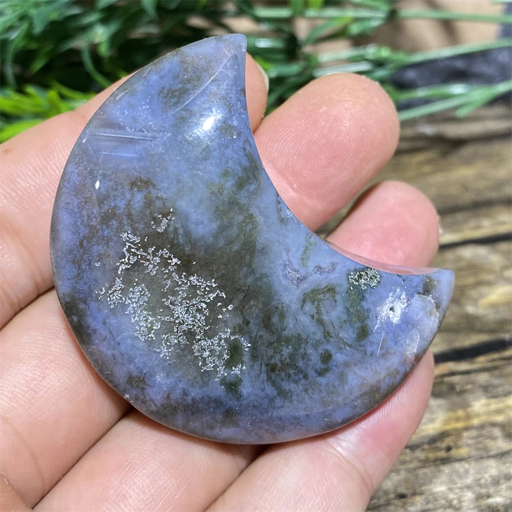 Green Moss Agate Moon-ToShay.org