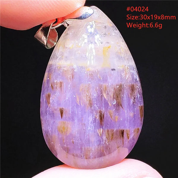Purple Rutilated Auralite Pendant-ToShay.org