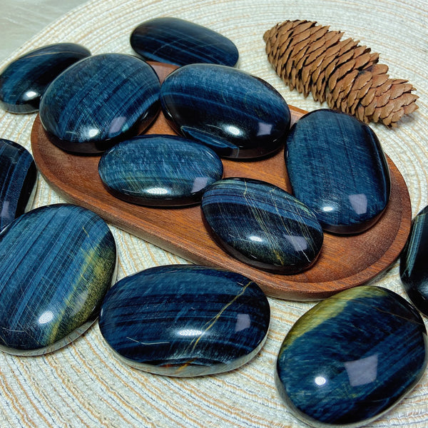 Blue Tiger Eye Palm Stone-ToShay.org