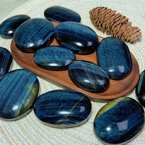 Blue Tiger Eye Palm Stone-ToShay.org