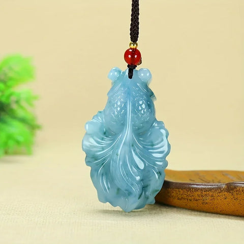 Blue Jade Goldfish Pendant-ToShay.org