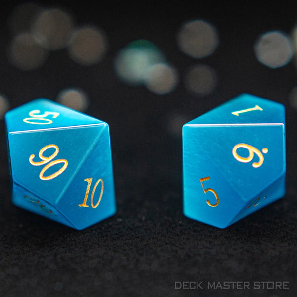 Blue Aquamarine Cats Eye Dice-ToShay.org